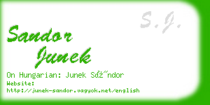 sandor junek business card